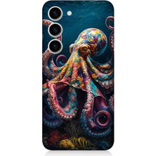 Samsung Galaxy S23 Uyumlu Derinliklerde Sekiz Kol Ahtapot  Desenli Silikon Kılıf