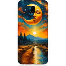 Samsung Galaxy J6 Plus Uyumlu Ay ve Güneş Yolu  Desenli Silikon Kılıf