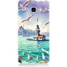 Samsung Galaxy J5 2016 Uyumlu Martılar Arasında Kız Kulesi  Desenli Silikon Kılıf