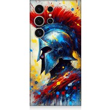 Samsung Galaxy S24 Ultra Uyumlu Kızıl Miğferli Savaşçı  Desenli Silikon Kılıf
