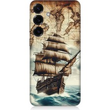 Samsung Galaxy S25 Plus Uyumlu Haritada Yelkenli Macera  Desenli Silikon Kılıf