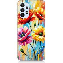 Samsung Galaxy A53 Uyumlu Bahar Esintisinde Renkli Papatyalar  Desenli Silikon Kılıf