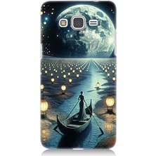 Samsung Galaxy Grand Prime Uyumlu Ay Işığında Sandal Yolculuk  Desenli Silikon Kılıf