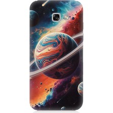 Samsung Galaxy A3 2017 Uyumlu Gezegenler Arasında Renkler  Desenli Silikon Kılıf