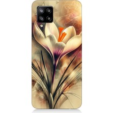 Samsung Galaxy A42 5g Uyumlu Soyut Çiçek Fırça Darbesi  Desenli Silikon Kılıf