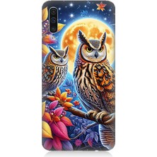 Samsung Galaxy A50 Uyumlu Dallarda Bilge Baykuşlar  Desenli Silikon Kılıf