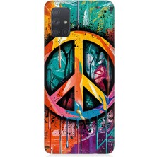 Samsung Galaxy A71 Uyumlu Renkli Barış Işareti  Desenli Silikon Kılıf