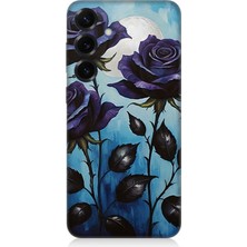 Samsung Galaxy S25 Uyumlu Mavi Güller Hüznü  Desenli Silikon Kılıf
