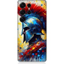 Samsung Galaxy S25 Ultra Uyumlu Kızıl Miğferli Savaşçı  Desenli Silikon Kılıf
