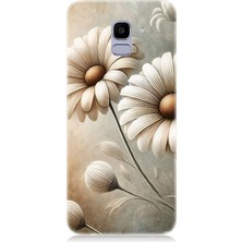Samsung Galaxy J6 Uyumlu Yumuşak Beyaz Papatya Güzelliği  Desenli Silikon Kılıf