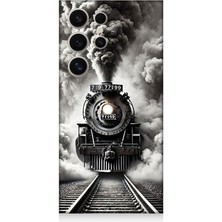 Samsung Galaxy S24 Ultra Uyumlu Buharlı Trenin Güç Yolu  Desenli Silikon Kılıf