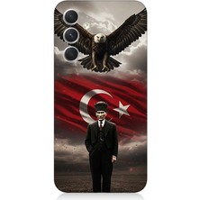 Samsung Galaxy A05S Uyumlu Bayrak ve Mustafa Kemal Atatürk  Desenli Silikon Kılıf