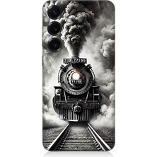 Samsung Galaxy S25 Plus Uyumlu Buharlı Trenin Güç Yolu  Desenli Silikon Kılıf