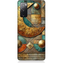 Samsung Galaxy S20 Fe Uyumlu Yarım Ay Geometrik Kompozisyon  Desenli Silikon Kılıf
