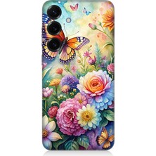 Samsung Galaxy S25 Plus Uyumlu Çiçeklerle Dans Eden Kelebek  Desenli Silikon Kılıf