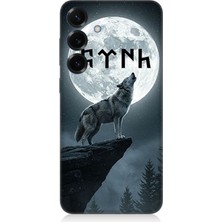 Samsung Galaxy S25 Uyumlu Dolunayda Ulu Kurt  Desenli Silikon Kılıf