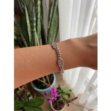 Xuping  Kare Labirent Zirkon Taşlı Silver Bileklik