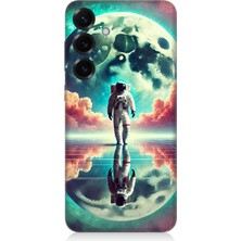 Samsung Galaxy S25 Uyumlu Ay Yolu Astronot Yolculuğu  Desenli Silikon Kılıf