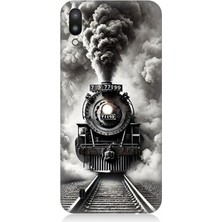 Samsung Galaxy M10 Uyumlu Buharlı Trenin Güç Yolu  Desenli Silikon Kılıf