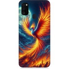 Samsung Galaxy M30S Uyumlu Ateşle Dans Eden Anka  Desenli Silikon Kılıf