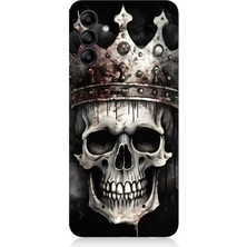 Samsung Galaxy M14 Uyumlu Taçlı Karanlık Kurukafa  Desenli Silikon Kılıf