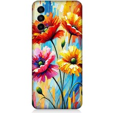 Samsung Galaxy M23 Uyumlu Bahar Esintisinde Renkli Papatyalar  Desenli Silikon Kılıf