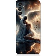 Samsung Galaxy M13 Uyumlu Gökyüzünde Işık Meleği  Desenli Silikon Kılıf