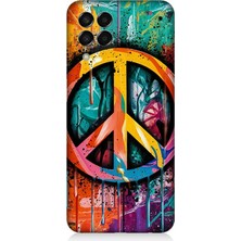 Samsung Galaxy M33 Uyumlu Renkli Barış Işareti  Desenli Silikon Kılıf