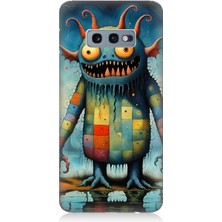 Samsung Galaxy S10E Uyumlu Tuhaf Canavar Gülümsemesi  Desenli Silikon Kılıf