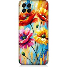 Samsung Galaxy M33 Uyumlu Bahar Esintisinde Renkli Papatyalar  Desenli Silikon Kılıf