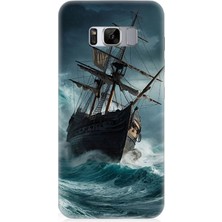 Samsung Galaxy S8 Uyumlu Fırtınada Eski Gemi  Desenli Silikon Kılıf
