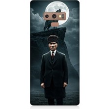 Samsung Galaxy Note 9 Uyumlu Dolunayda Gölge ve Lider Atatürk  Desenli Silikon Kılıf