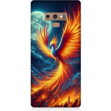 Samsung Galaxy Note 9 Uyumlu Ateşle Dans Eden Anka  Desenli Silikon Kılıf