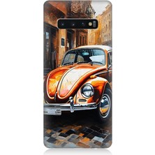 Samsung Galaxy S10 Plus Uyumlu Retro Sokakta Vosvos  Desenli Silikon Kılıf