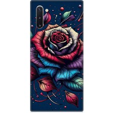 Samsung Galaxy Note 10 Uyumlu Siyah Gülün Asaleti  Desenli Silikon Kılıf