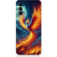 Samsung Galaxy M34 Uyumlu Ateşle Dans Eden Anka  Desenli Silikon Kılıf