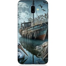 Samsung Galaxy J6 Plus Uyumlu Ay Işığında Eski Gemi  Desenli Silikon Kılıf