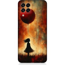 Samsung Galaxy M33 Uyumlu Balonlu Küçük Kız  Desenli Silikon Kılıf