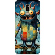 Samsung Galaxy J8 Uyumlu Tuhaf Canavar Gülümsemesi  Desenli Silikon Kılıf