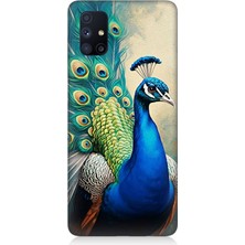Samsung Galaxy M51 Uyumlu Gururlu Tavuskuşu Tüyleri  Desenli Silikon Kılıf