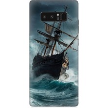 Samsung Galaxy Note 8 Uyumlu Fırtınada Eski Gemi  Desenli Silikon Kılıf