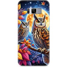 Samsung Galaxy S8 Uyumlu Dallarda Bilge Baykuşlar  Desenli Silikon Kılıf