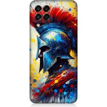 Samsung Galaxy M33 Uyumlu Kızıl Miğferli Savaşçı  Desenli Silikon Kılıf