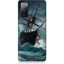 Samsung Galaxy S20 Fe Uyumlu Fırtınada Eski Gemi  Desenli Silikon Kılıf