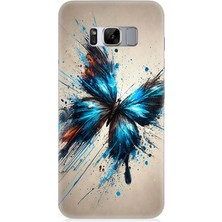 Samsung Galaxy S8 Uyumlu Parçalanan Renkli Kelebek  Desenli Silikon Kılıf