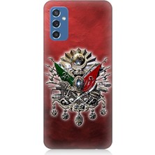 Samsung Galaxy M52 Uyumlu Osmanlı Armalı Kırmızı Arka  Desenli Silikon Kılıf