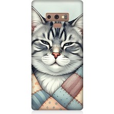 Samsung Galaxy Note 9 Uyumlu Yamalı Sevimli Kedi  Desenli Silikon Kılıf