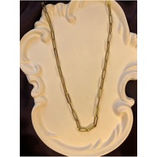 Gold Renk Unisex Çelik Zincir Kolye