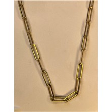 Gold Renk Unisex Çelik Zincir Kolye