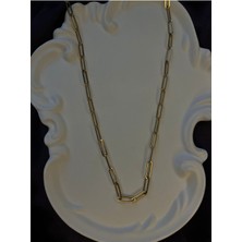 Gold Renk Unisex Çelik Zincir Kolye